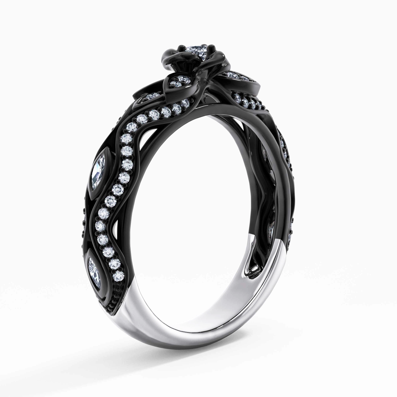 Argent sterling 925 Tige Traditionnelle Bague de mariage