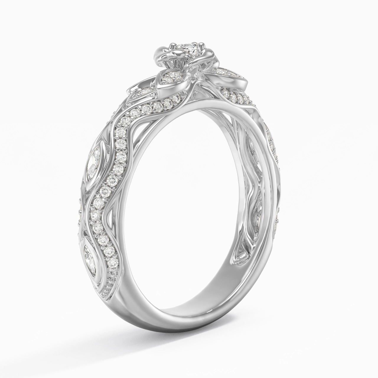 925 Sterling Silver Traditional Shank Wedding Ring