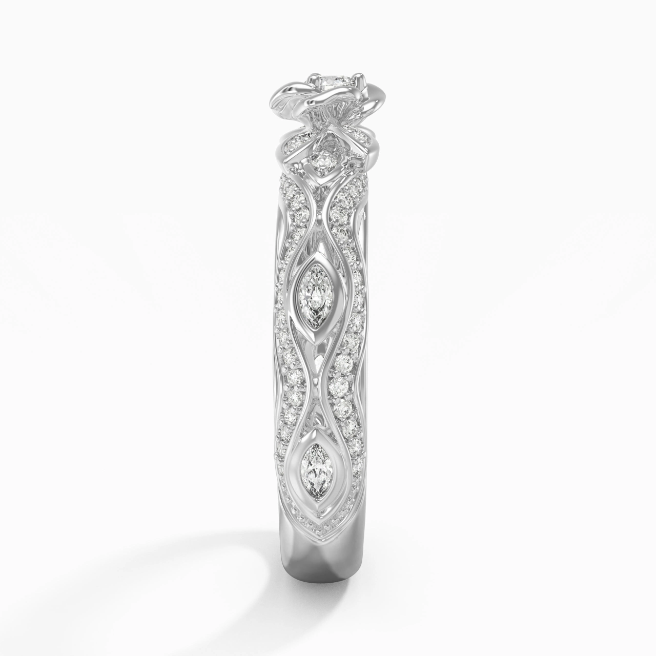 925 Sterling Silver Traditional Shank Wedding Ring