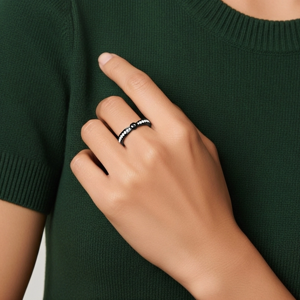 Empilable Nœud Moissanite Bague de mariage