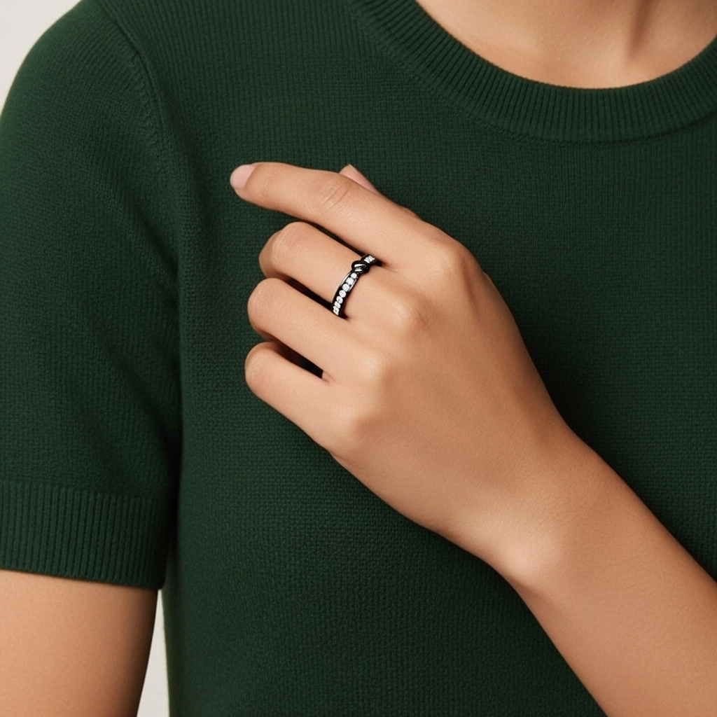 Empilable Nœud Moissanite Bague de mariage