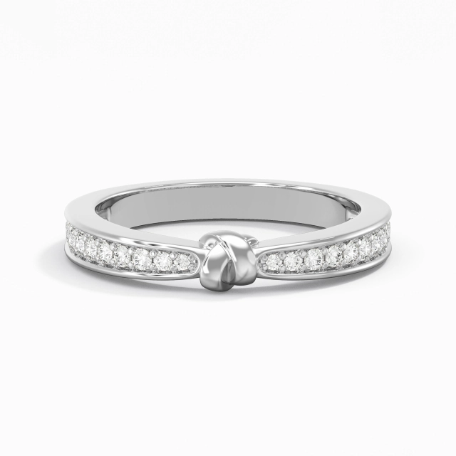Argent Empilable Nœud Bague de mariage Demi-éternité Argent sterling 925