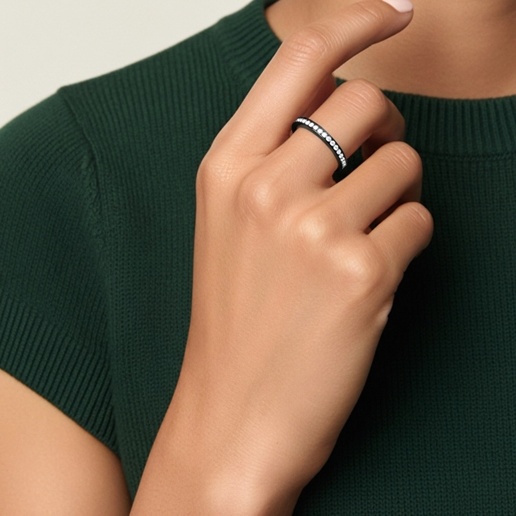 Stackable Moissanite Wedding Ring