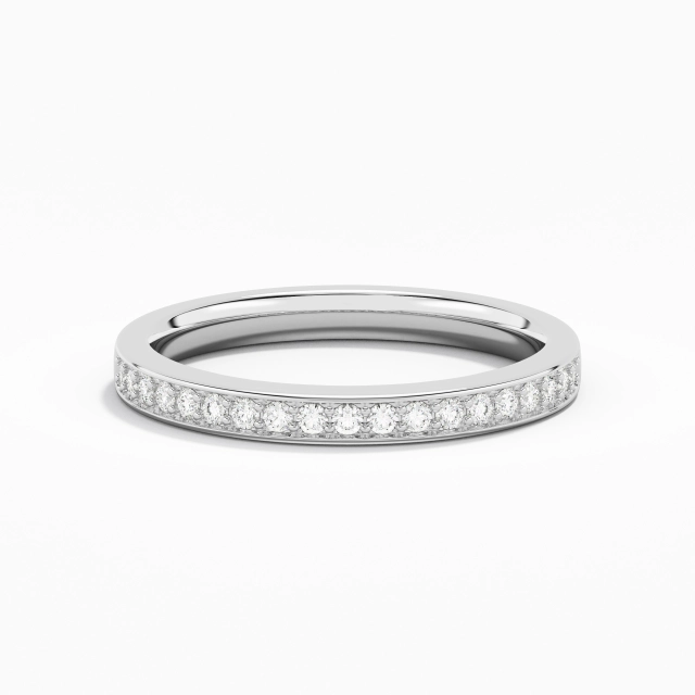 Stackable Engrave Moissanite 925 Sterling Silver Wedding Ring