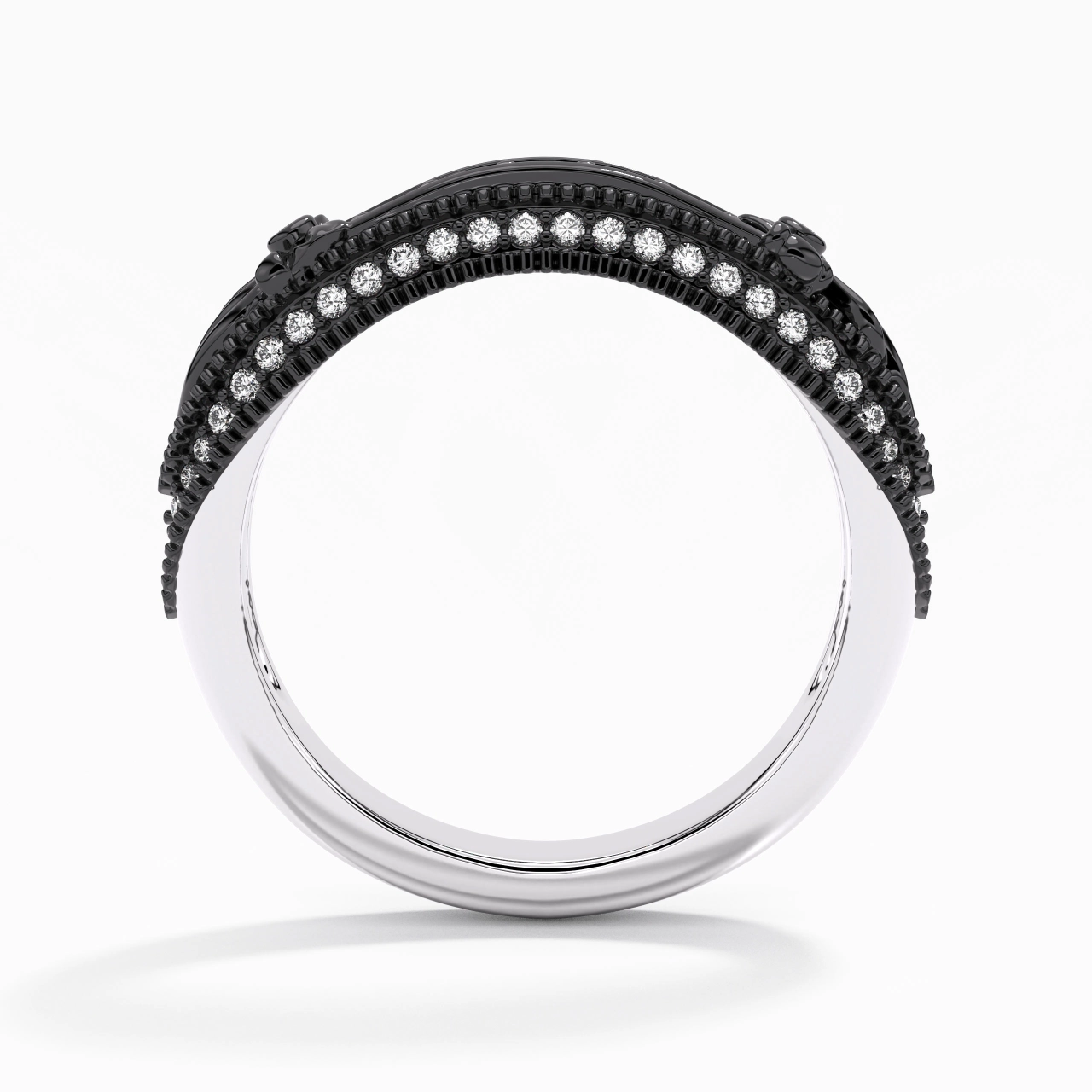 925 Sterling Silver Straight Shank Wedding Ring