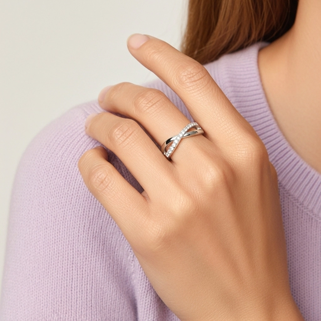 Argent sterling 925 Croix croisée Alliance