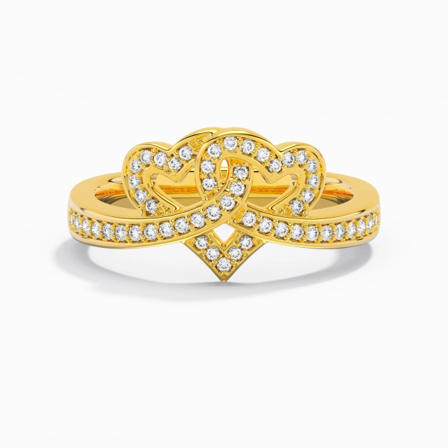 Heart Knot Pavé Promise Ring Moissanite