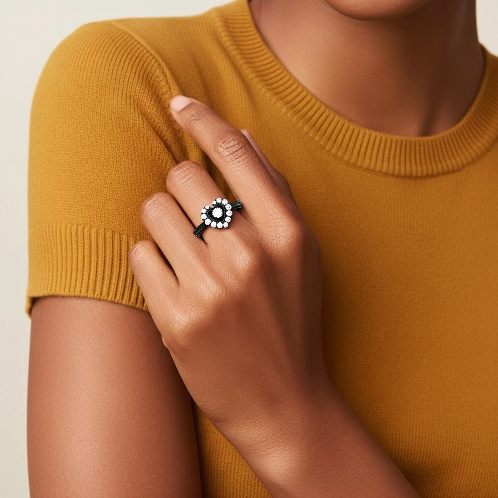 Argent sterling 925 Zircon cubique Bague de promesse