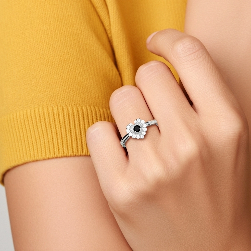 Argent sterling 925 Zircon cubique Bague de promesse