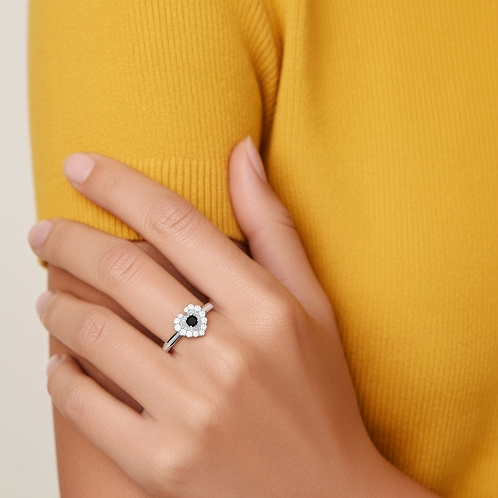 Argent sterling 925 Zircon cubique Bague de promesse