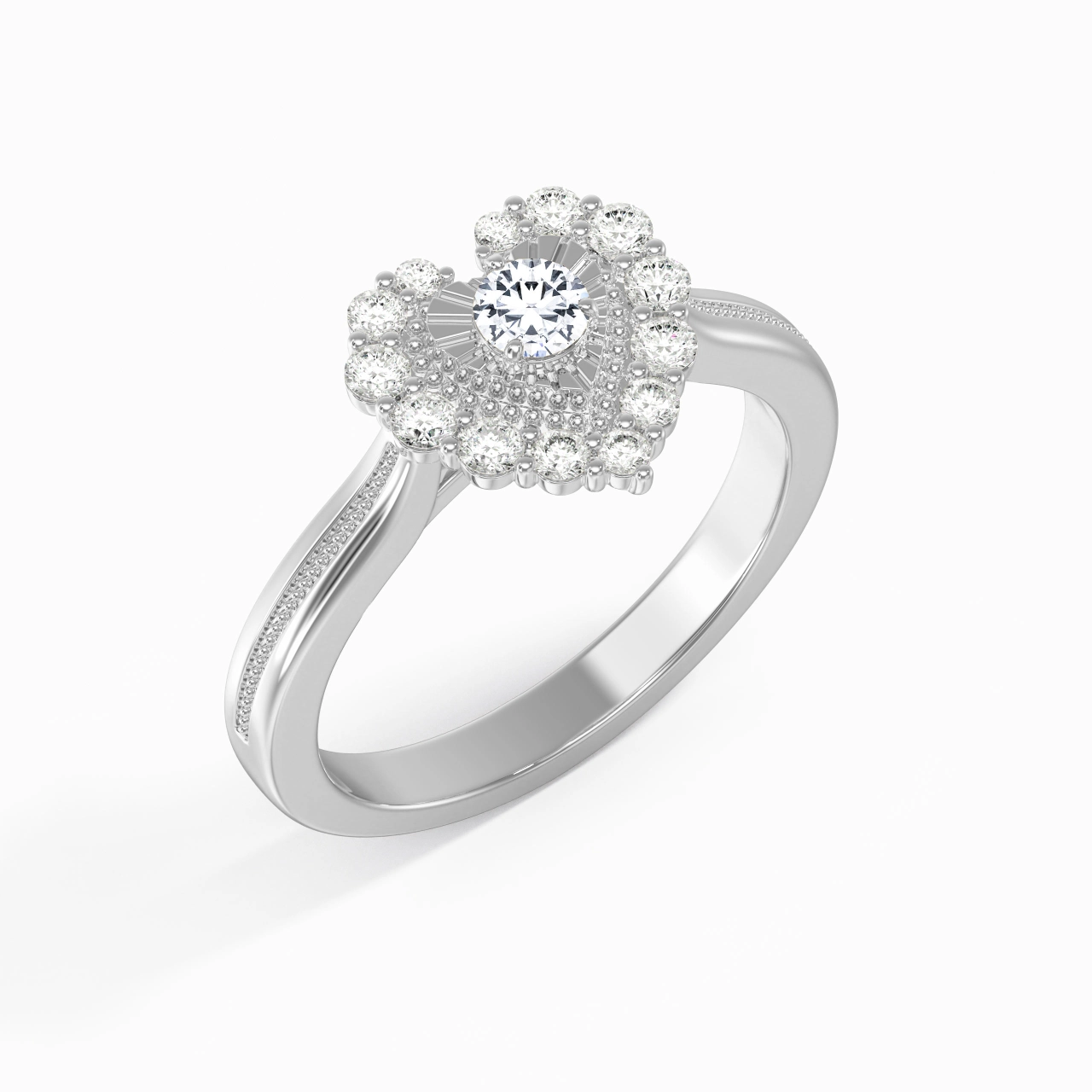 Argent sterling 925 Moissanite Bague de promesse