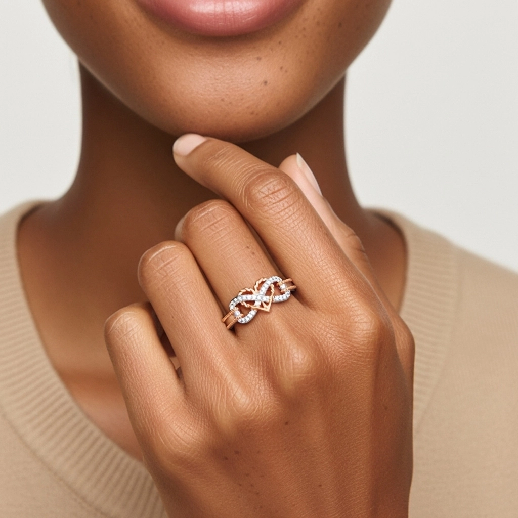 Unique Round Moissanite Promise Ring