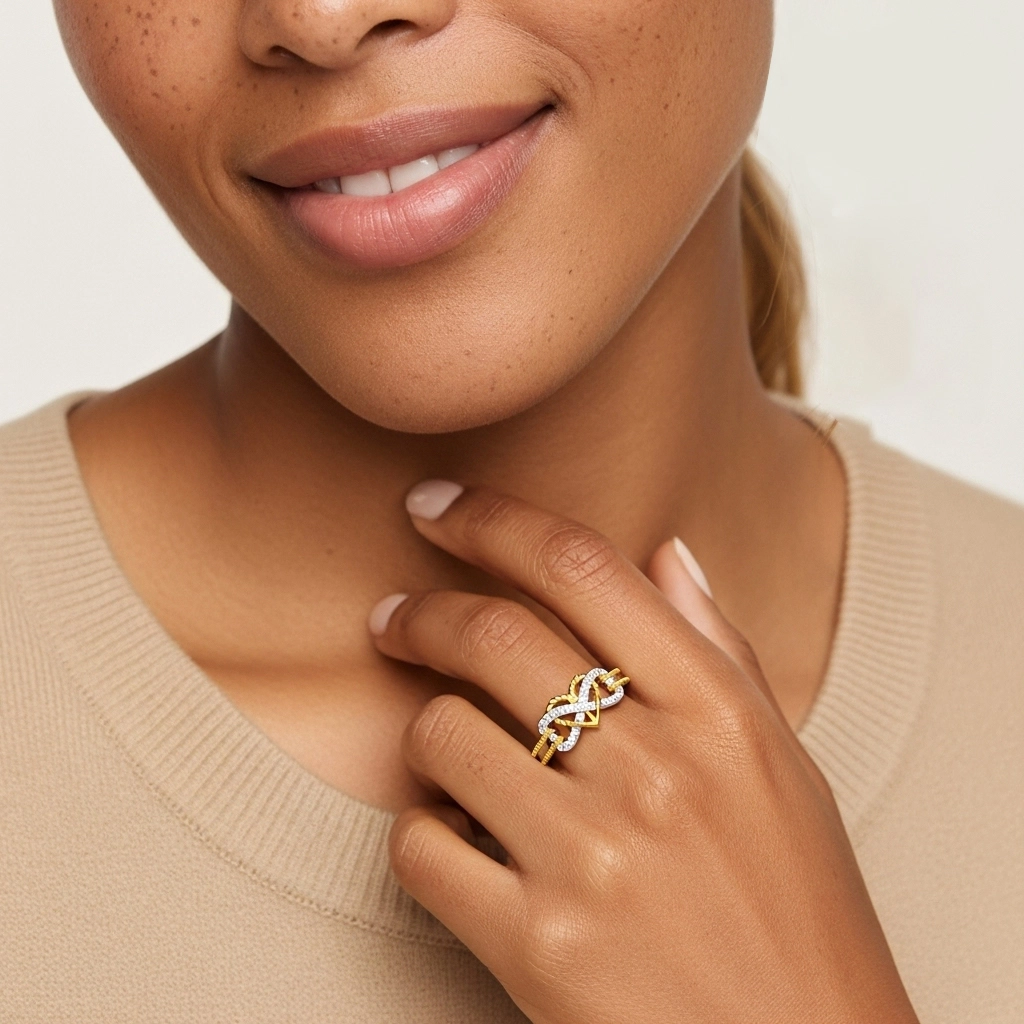 Unique Round Moissanite Promise Ring