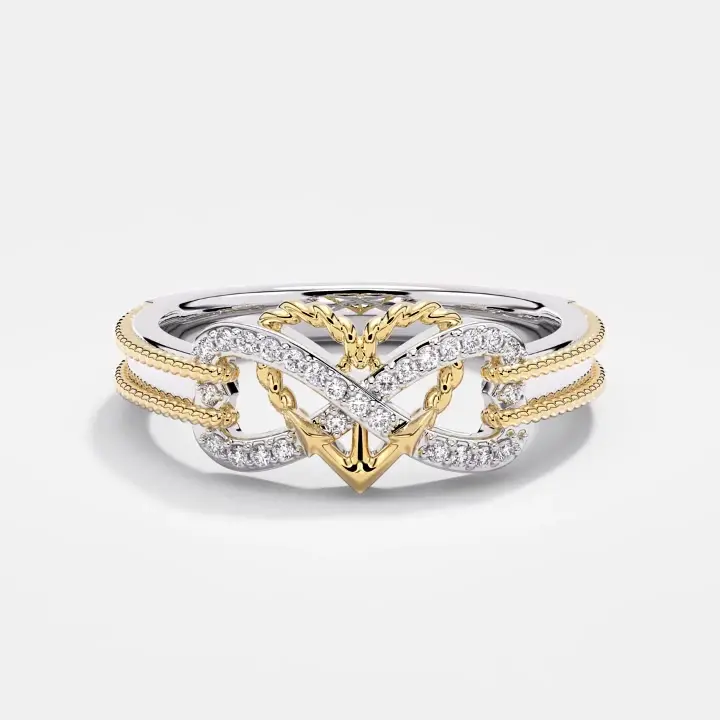 Unique Round Moissanite Promise Ring