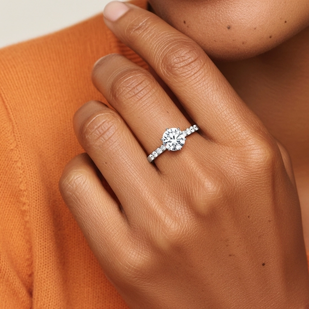 Platine Moissanite Bague de fiançailles