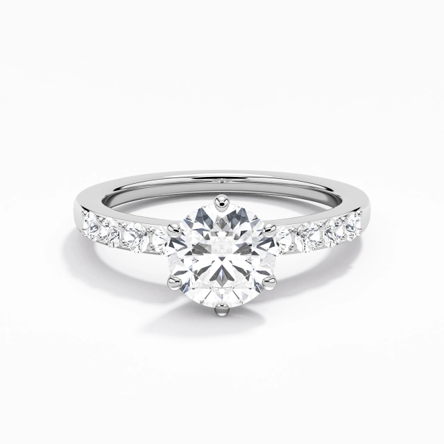 18K White Gold Moissanite Engagement Ring