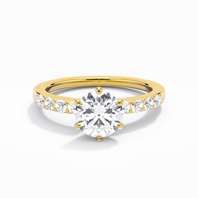 14K Gold Moissanite Engagement Ring