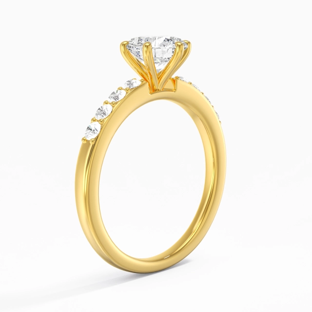 14K Gold Moissanite Engagement Ring