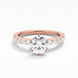 14K Rose Gold Moissanite Engagement Ring