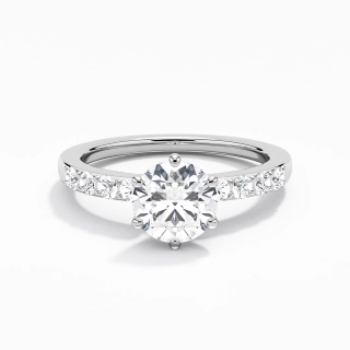 14K White Gold Moissanite Engagement Ring