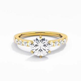 14K Gold Moissanite Engagement Ring