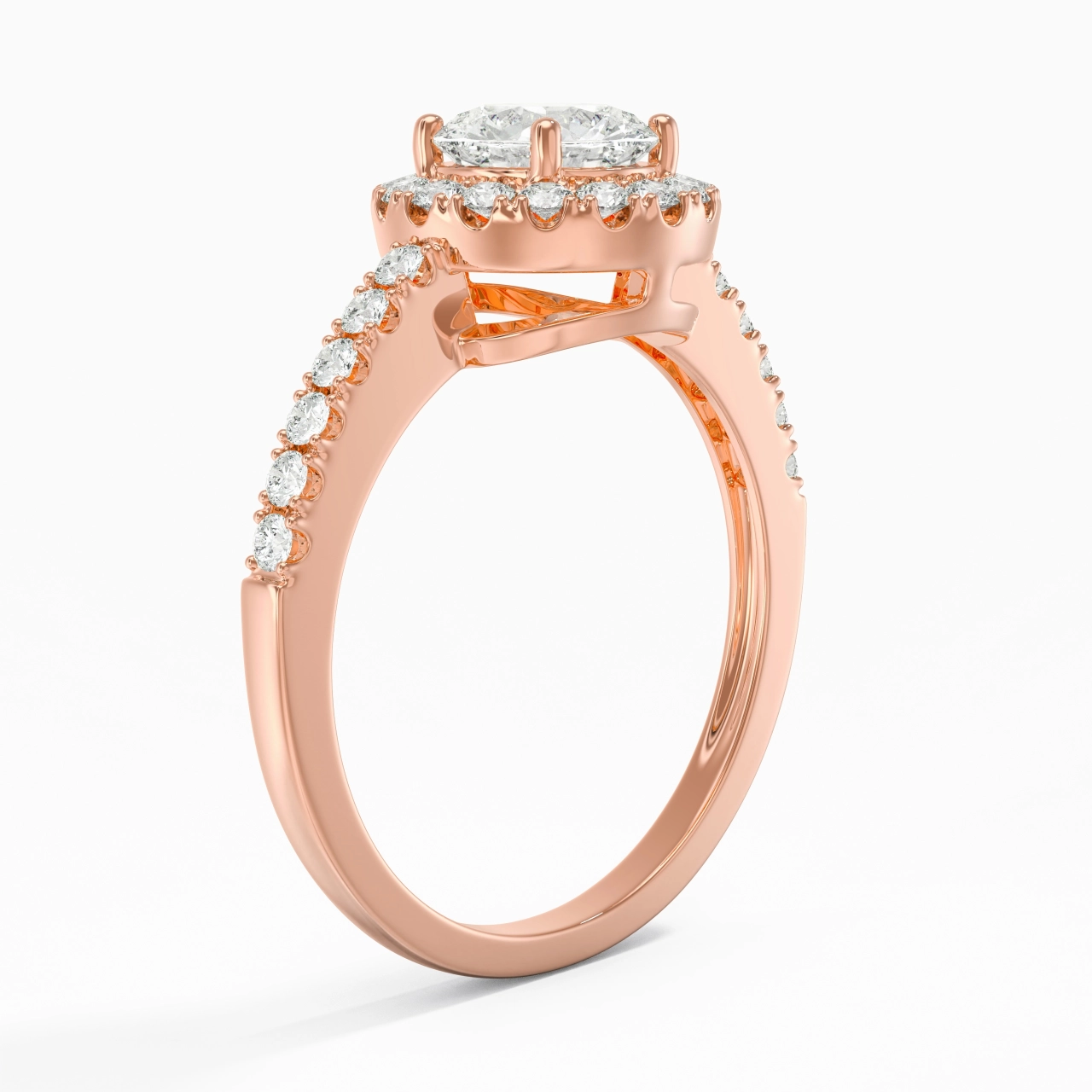 14K Rose Gold Moissanite Engagement Ring