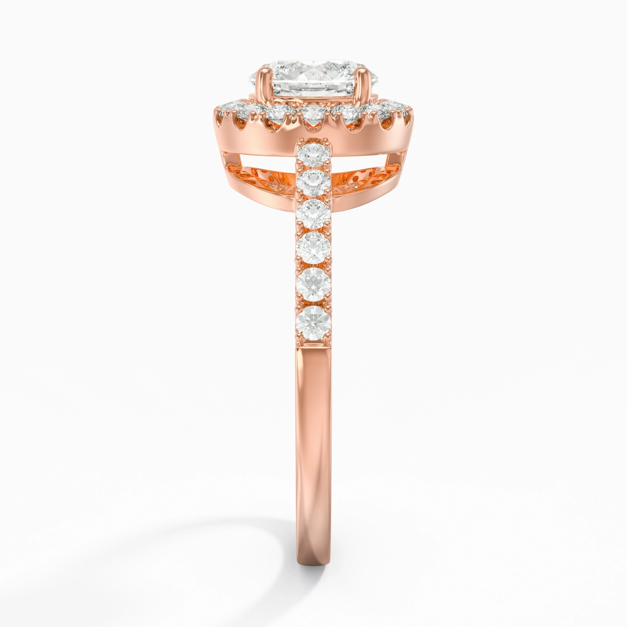 14K Rose Gold Moissanite Engagement Ring