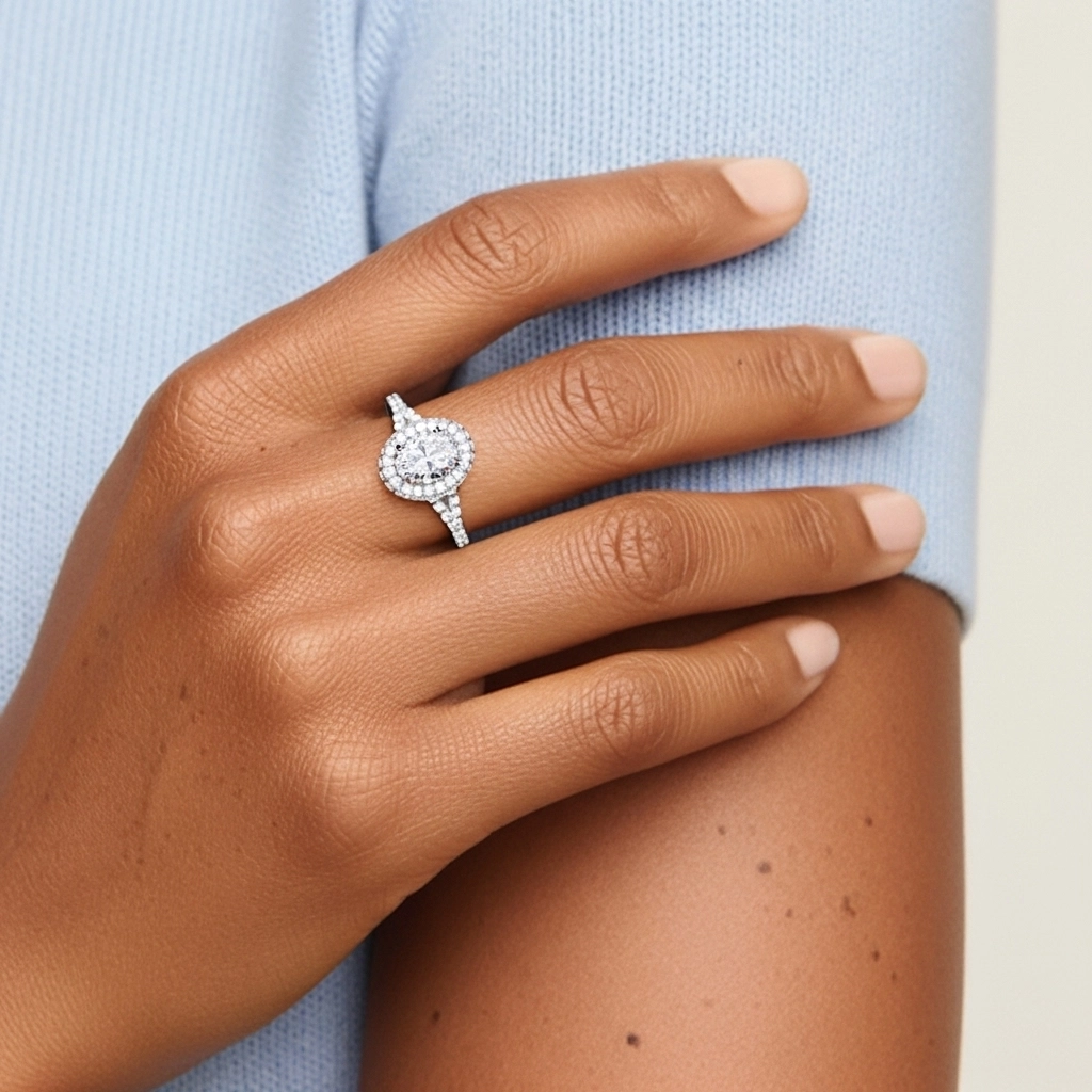 Luxury Oval 2.00ct Moissanite Engagement Ring