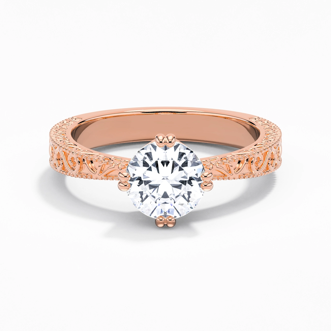925 Sterling Silver Moissanite Engagement Ring