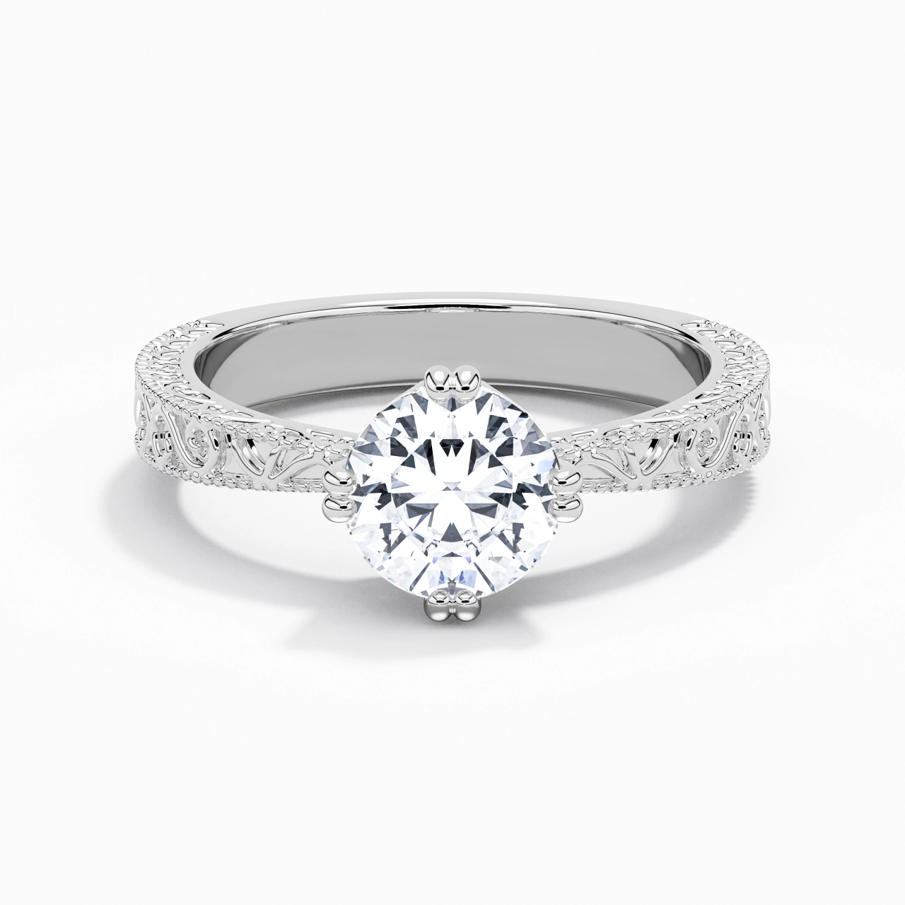 925 Sterling Silver Cubic Zirconia Engagement Ring