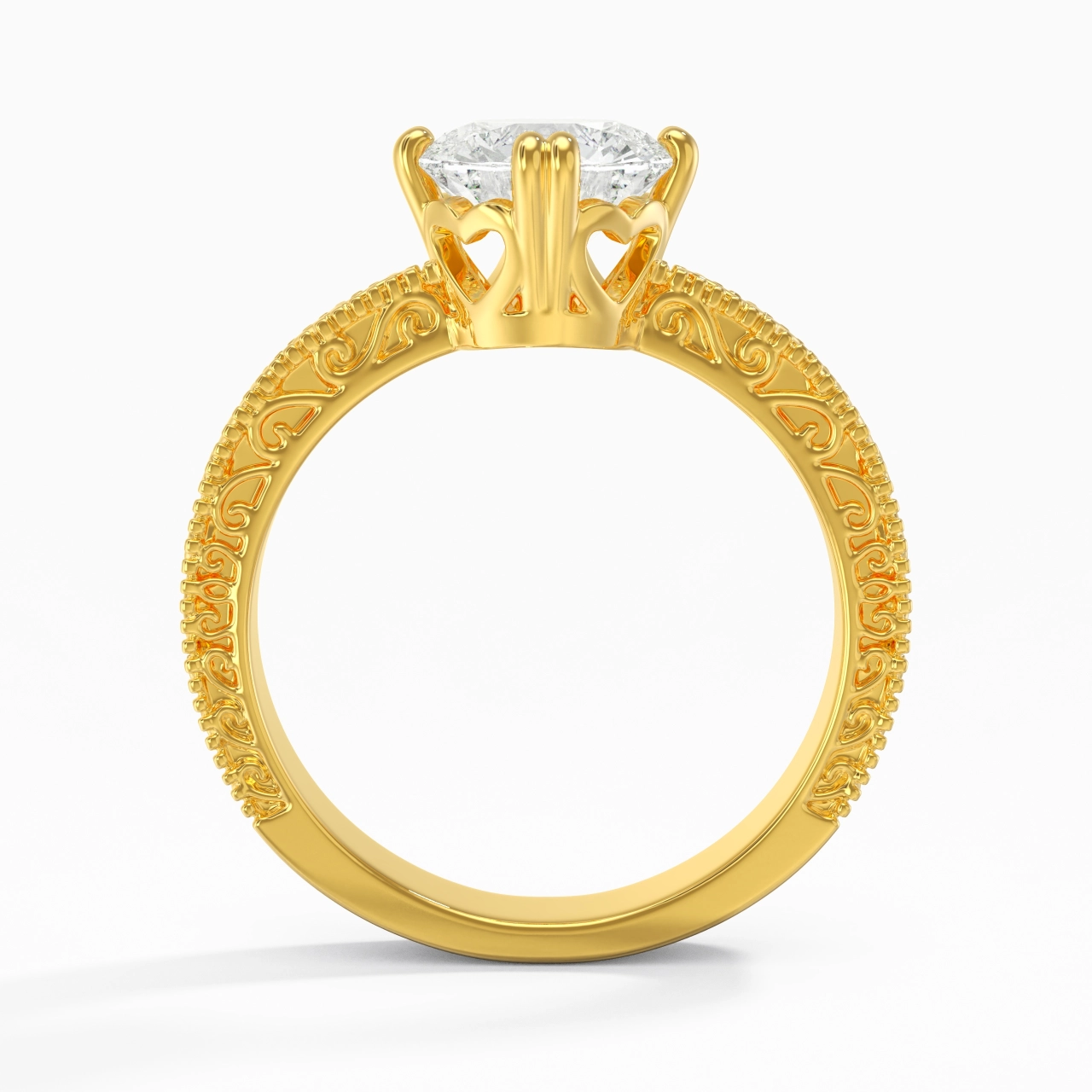 14K Gold Moissanite Engagement Ring