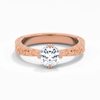 18K Rose Gold Moissanite Engagement Ring