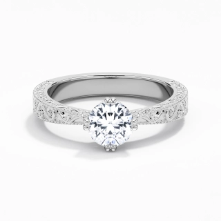 925 Sterling Silver Moissanite Engagement Ring