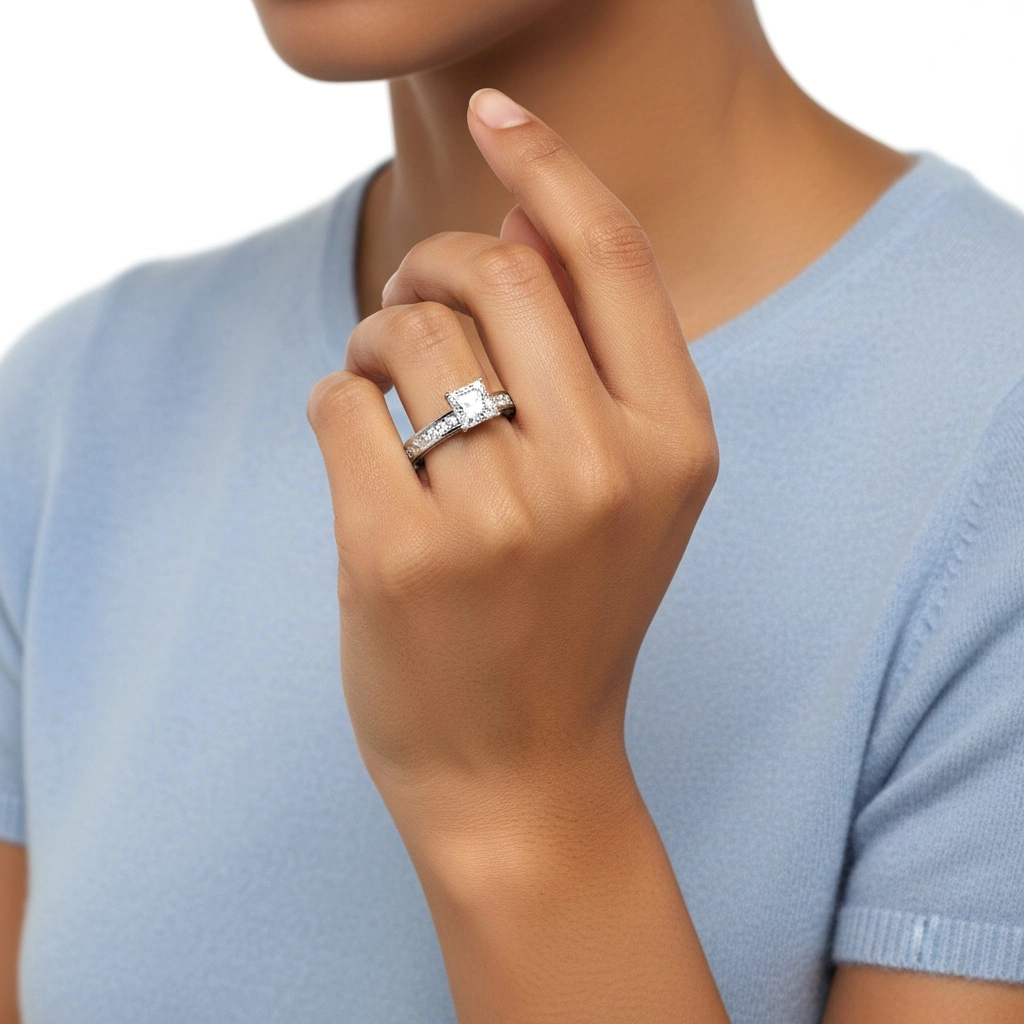 Platinum Moissanite Engagement Ring