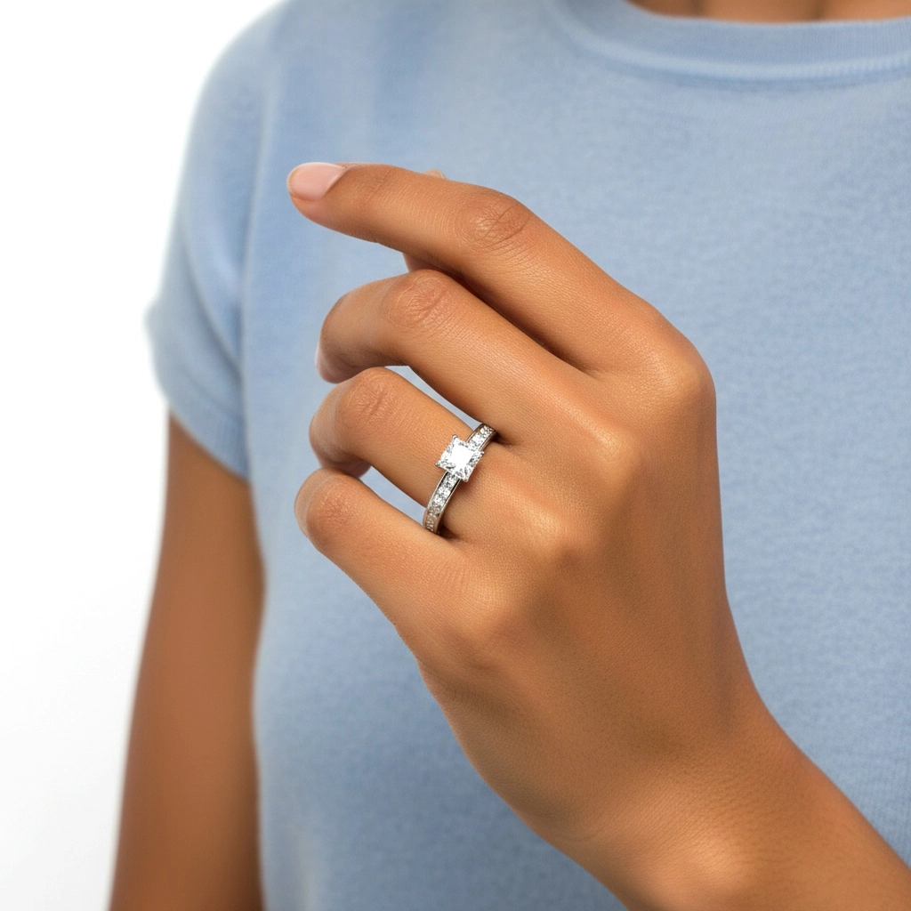 Platinum Moissanite Engagement Ring