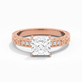 18K Rose Gold Moissanite Engagement Ring