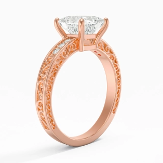 18K Rose Gold Moissanite Engagement Ring