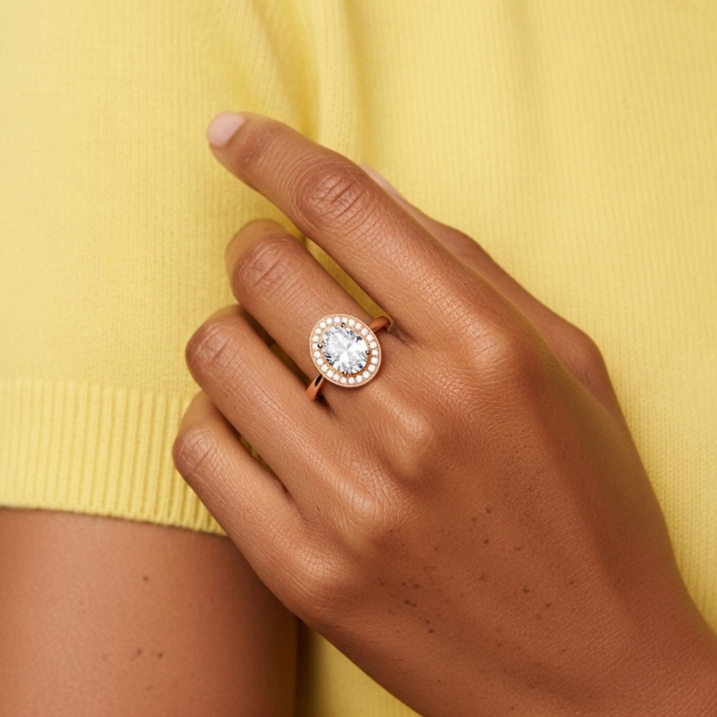 Vintage Oval 2.00ct Moissanite Engagement Ring