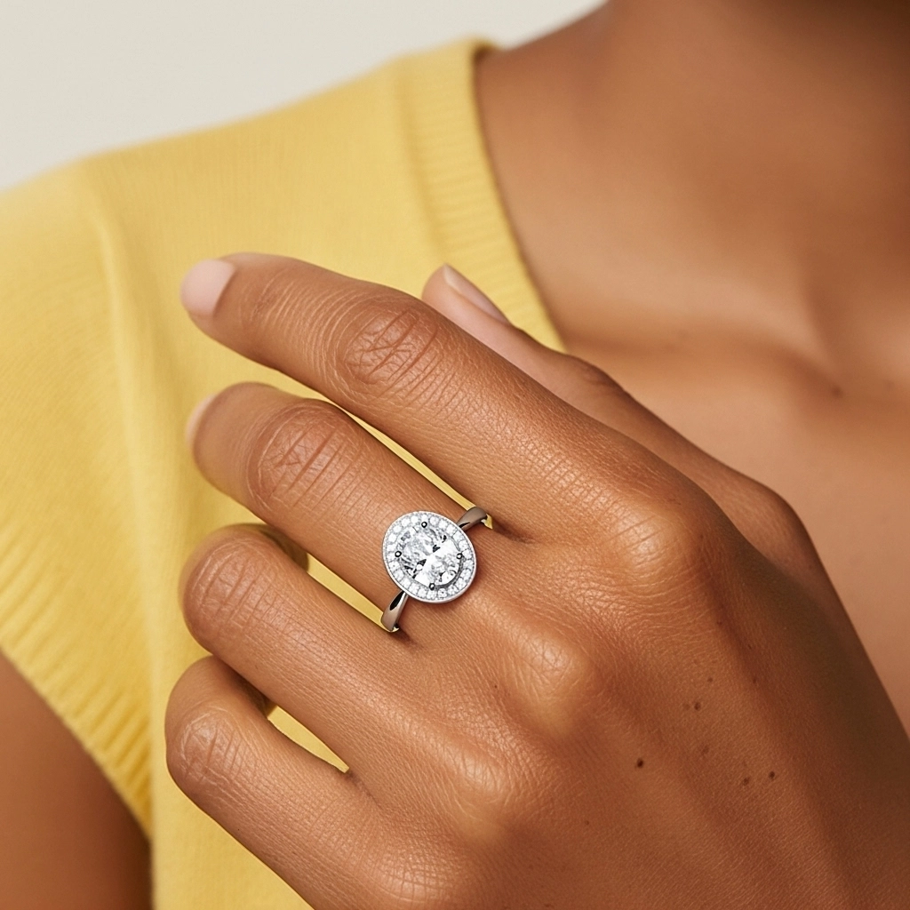 Vintage Oval 2.00ct Moissanite Engagement Ring