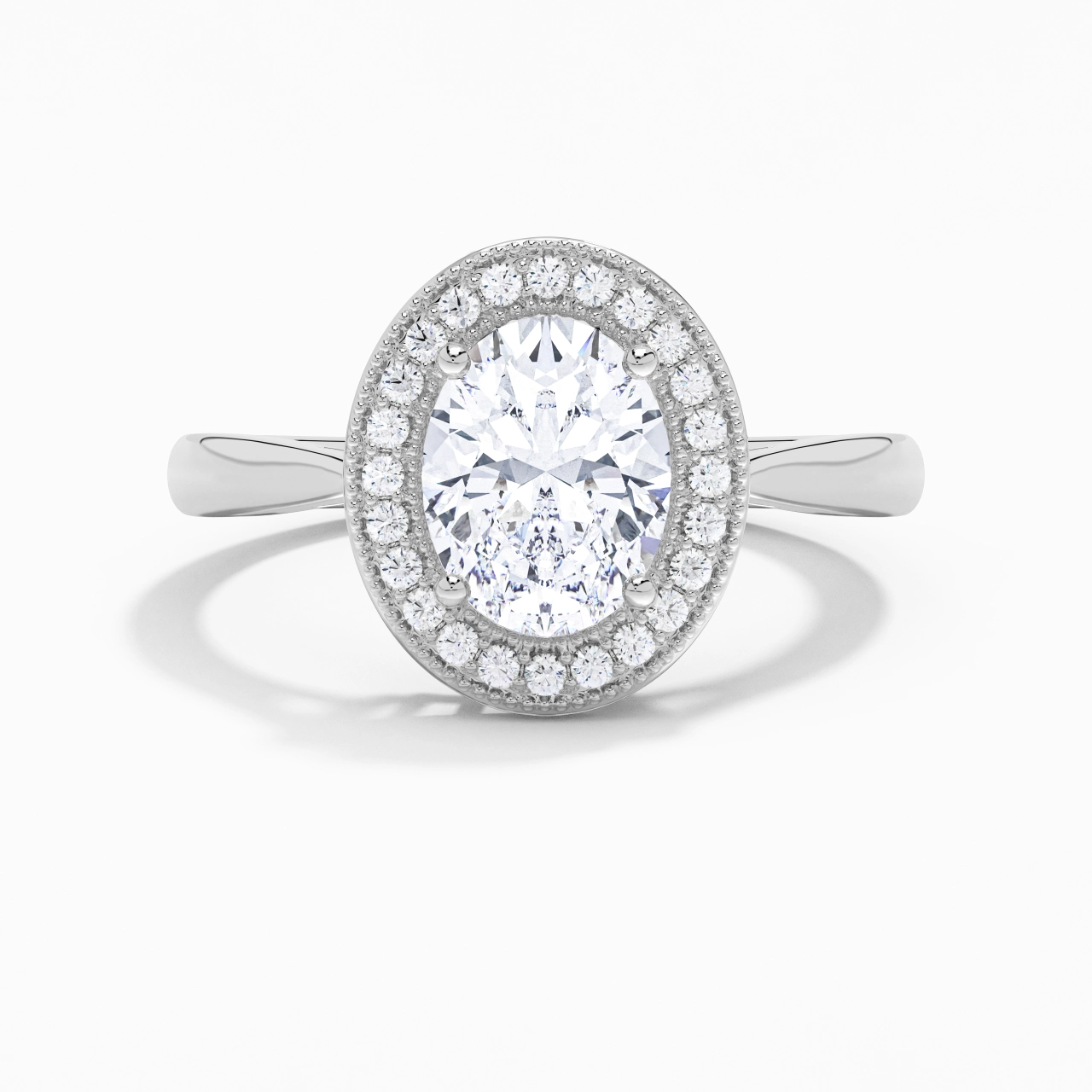 Rétro Ovale 2.00ct Moissanite Bague de fiançailles