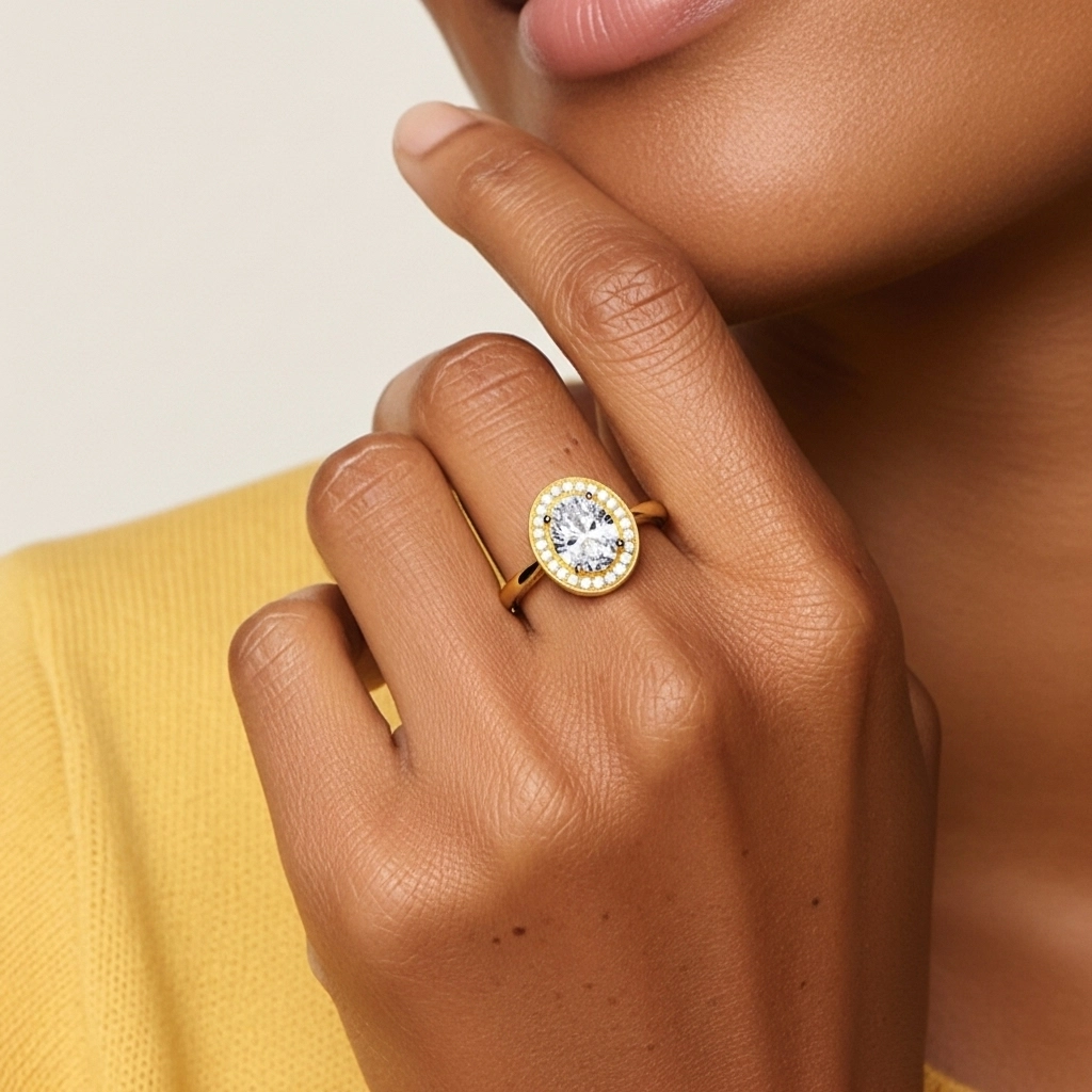 Vintage Oval 2.00ct Moissanite Engagement Ring