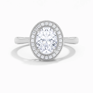 Rétro Ovale 2.00ct Moissanite Bague de fiançailles