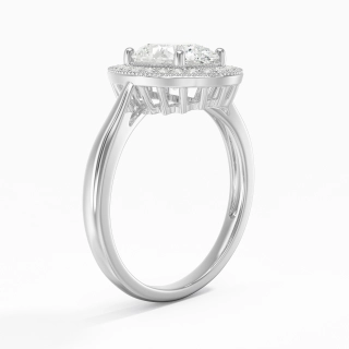 Rétro Ovale 2.00ct Moissanite Bague de fiançailles