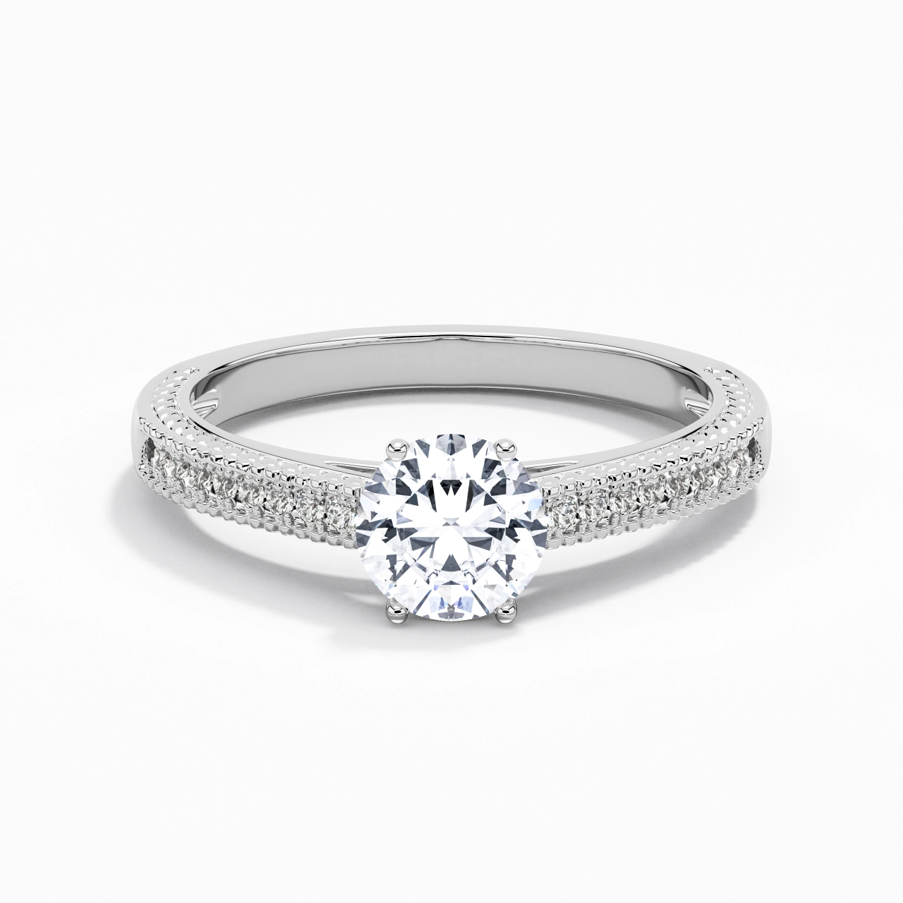 Platinum Moissanite Engagement Ring