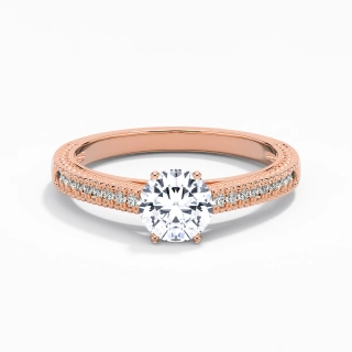 14K Rose Gold Moissanite Engagement Ring