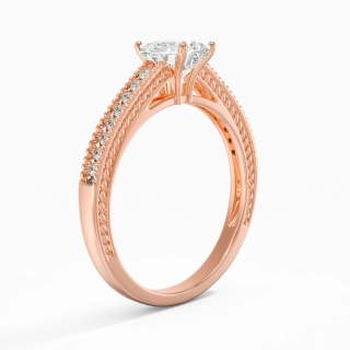 14K Rose Gold Moissanite Engagement Ring