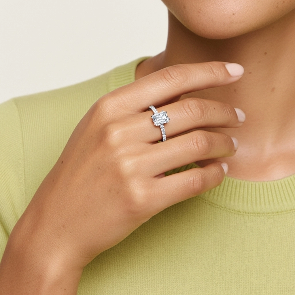 Platine Moissanite Bague de fiançailles