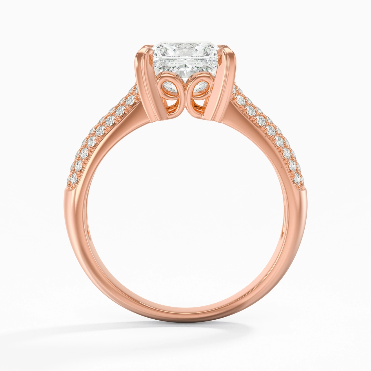 14K Rose Gold Moissanite Engagement Ring