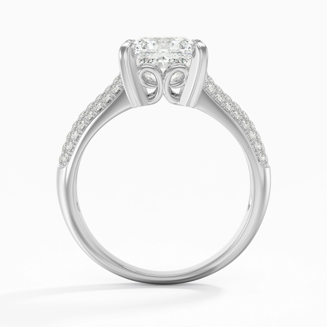 18K White Gold Moissanite Engagement Ring