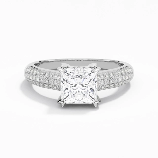 18K White Gold Moissanite Engagement Ring